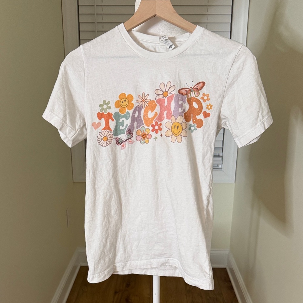 Bella Canvas White women’s T-Shirt with Colorful Graphic